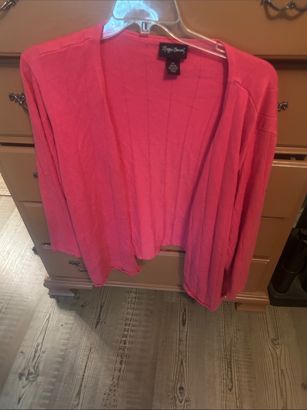 New York & Company Coral-Pink Open-Front Women's Cardigan